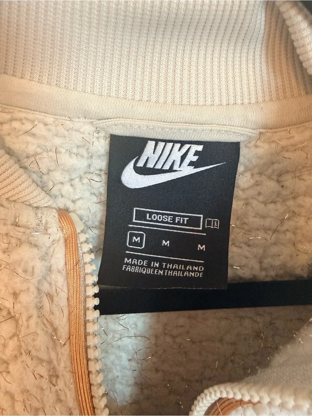 Nike Girl’s Cream Sherpa Zip Jacket